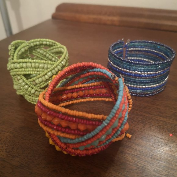 3 Beaded Wrap Bracelets - Picture 1 of 11